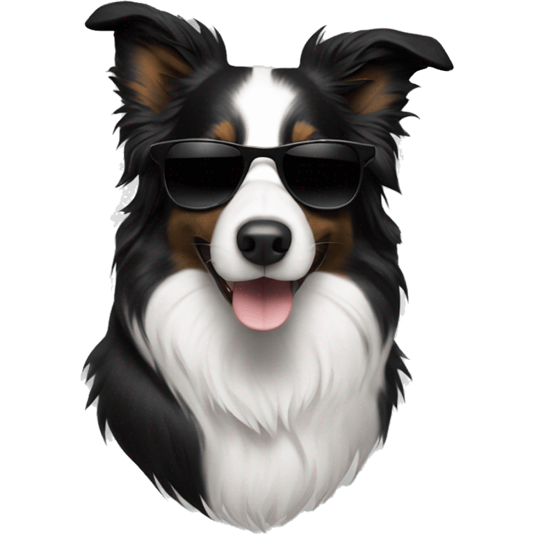 border collie with sunglasses emoji