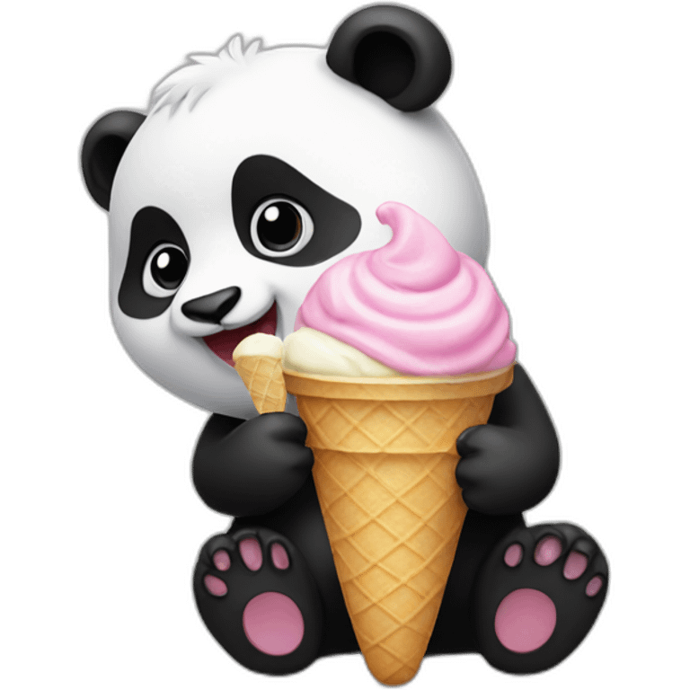 Panda eating ice cream emoji