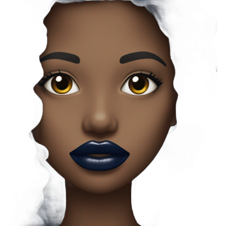 Navy blue lips emoji