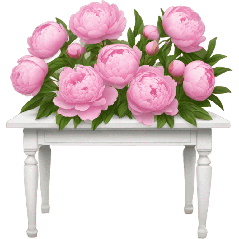 Table with peonies  emoji