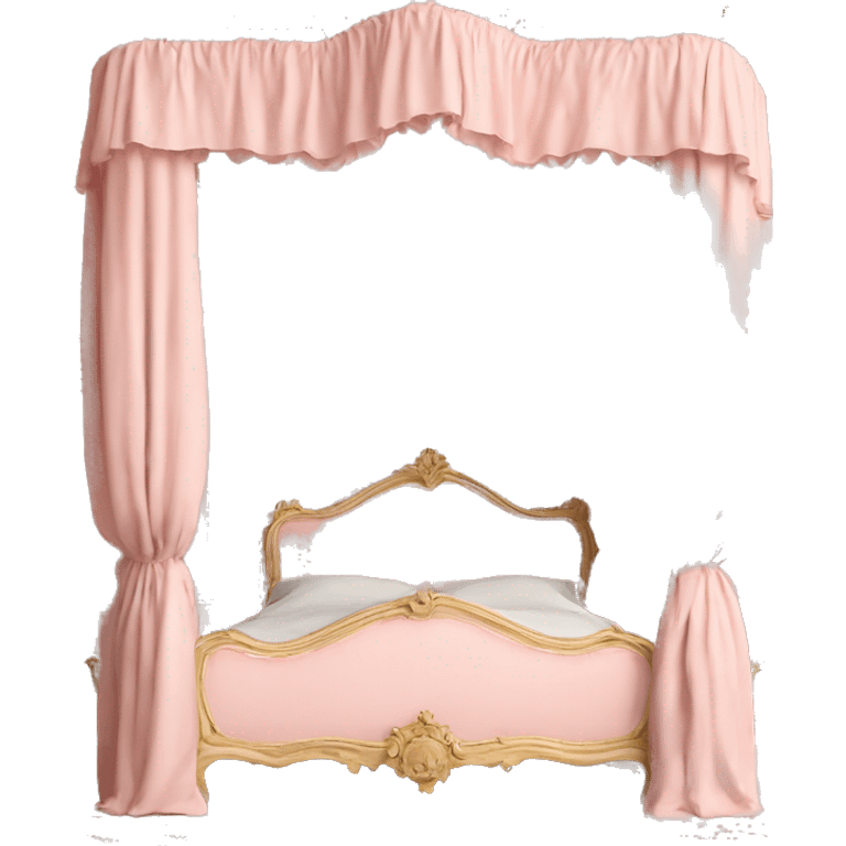 vintage pale pink rococo canopy bed emoji