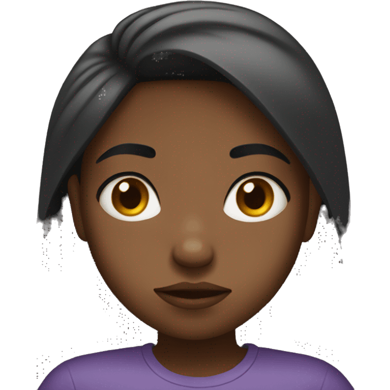 Black girl frowning emoji