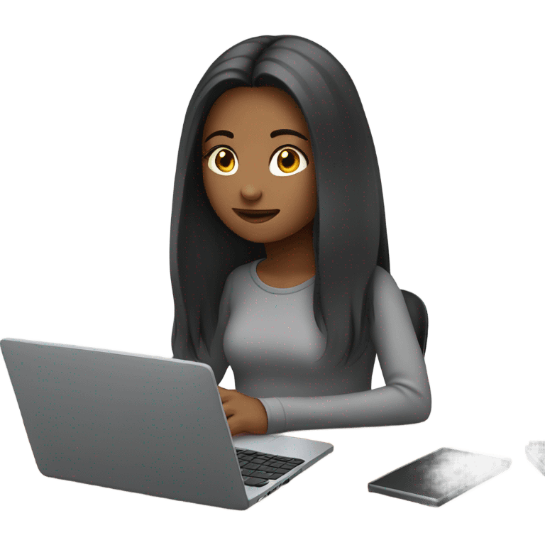 Girl on a laptop  emoji