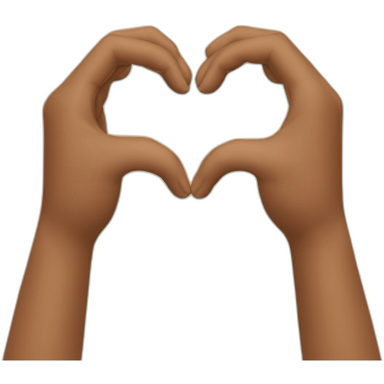 Two tan hands making a heart emoji