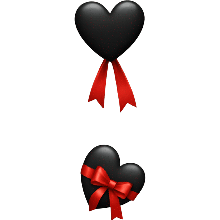 black heart with red bow emoji