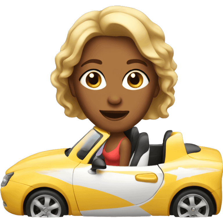 Lady in a sports car emoji