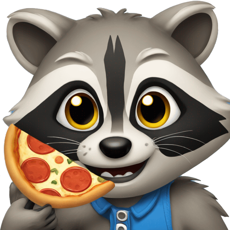 raccoon eating pizza emoji