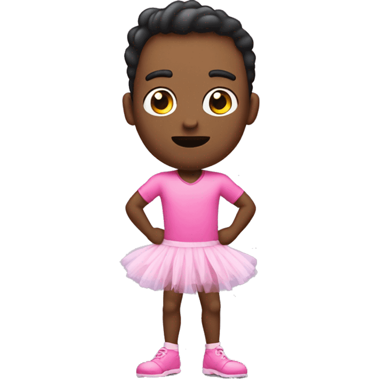 Nervous handsome male in pink tutu,full body emoji