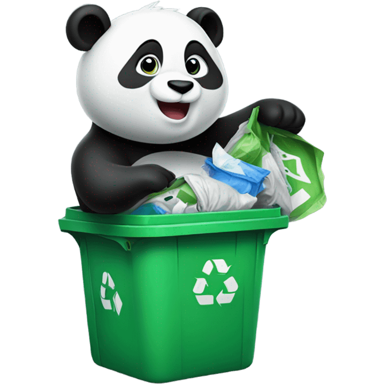 A panda throwing out the trash emoji