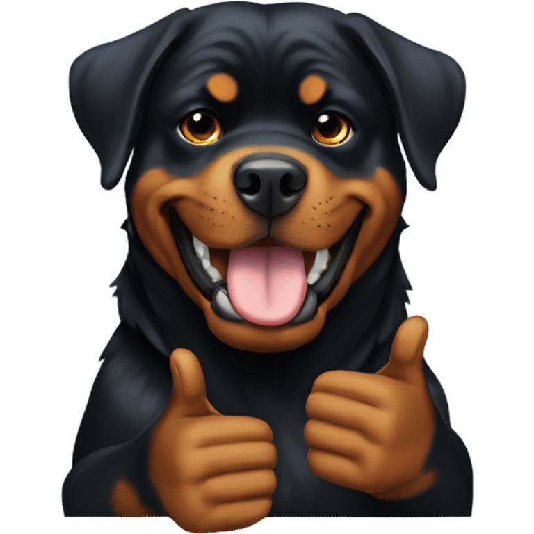 Rottweiler giving thumbs up emoji