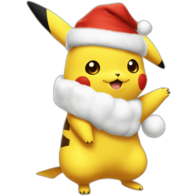 Pikachu dress like santa claus emoji