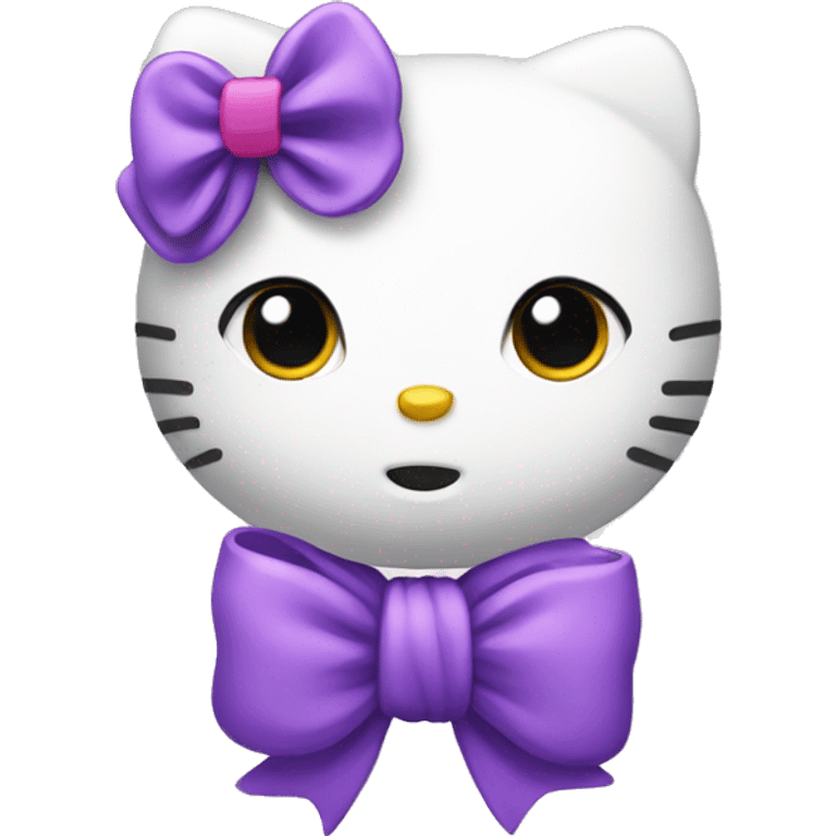 hello kitty with purple bow emoji