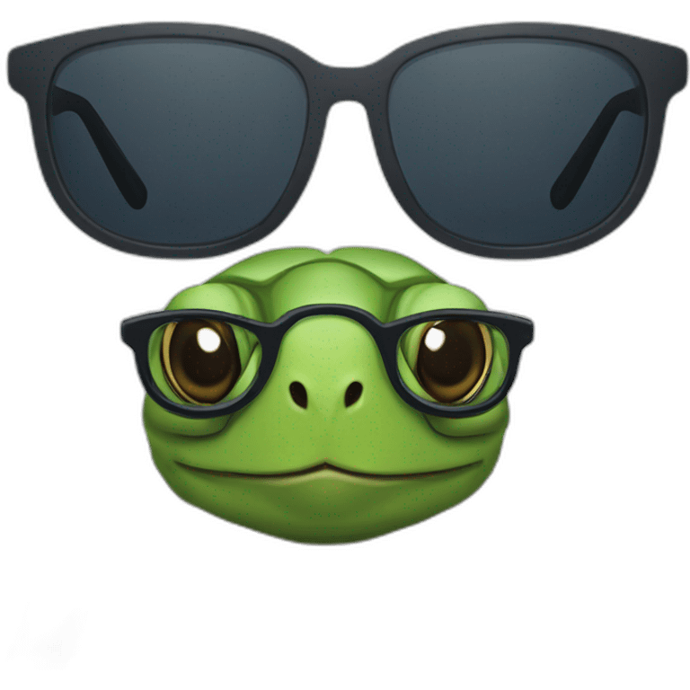 Une tortue à lunettes emoji