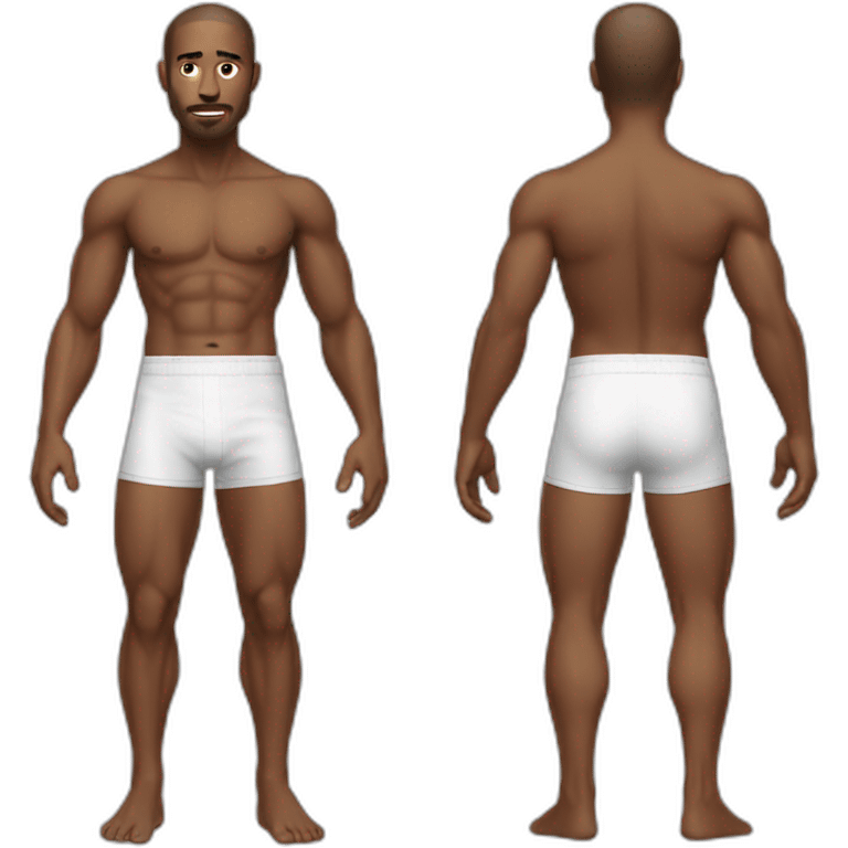 Man with boxers without t shirt emoji