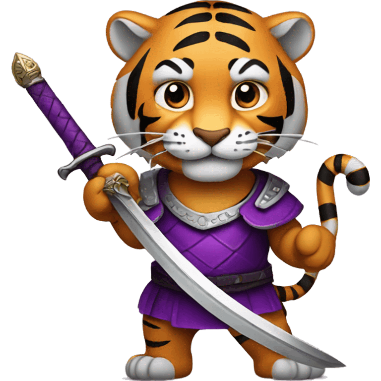 Purpel Tiger with sword emoji