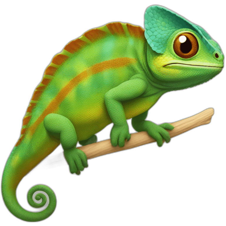 Chameleon flying Germany  emoji