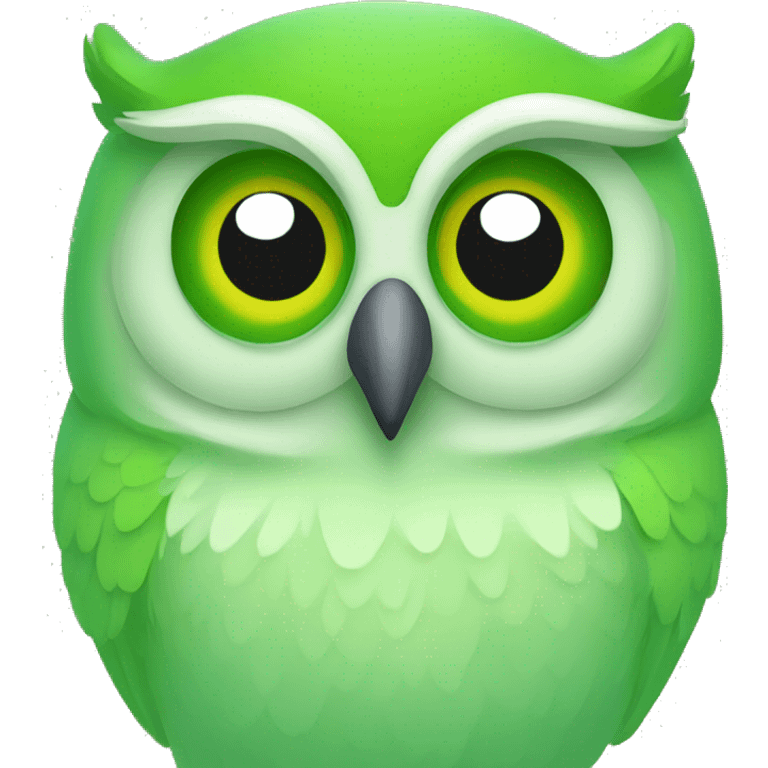 A green owl of Duolingo  emoji