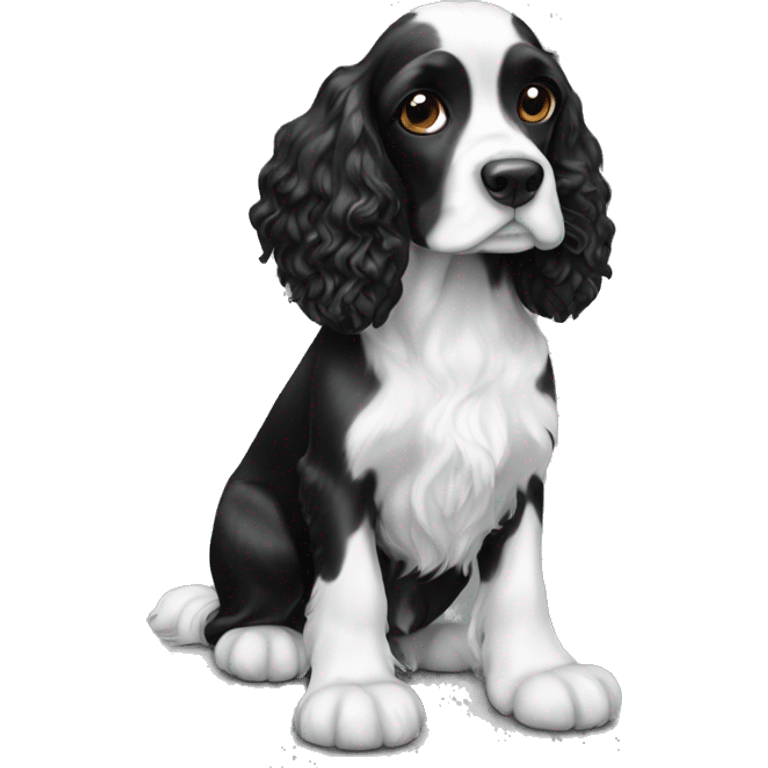 black and white cocker spaniel emoji