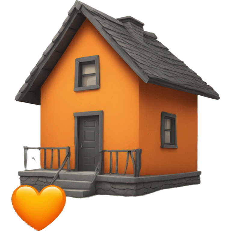 orange house with heart on the roof emoji