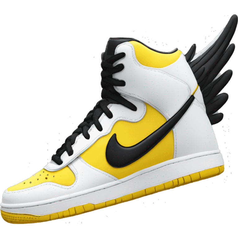 Nike winged black and yellow sneaker Apple style  emoji