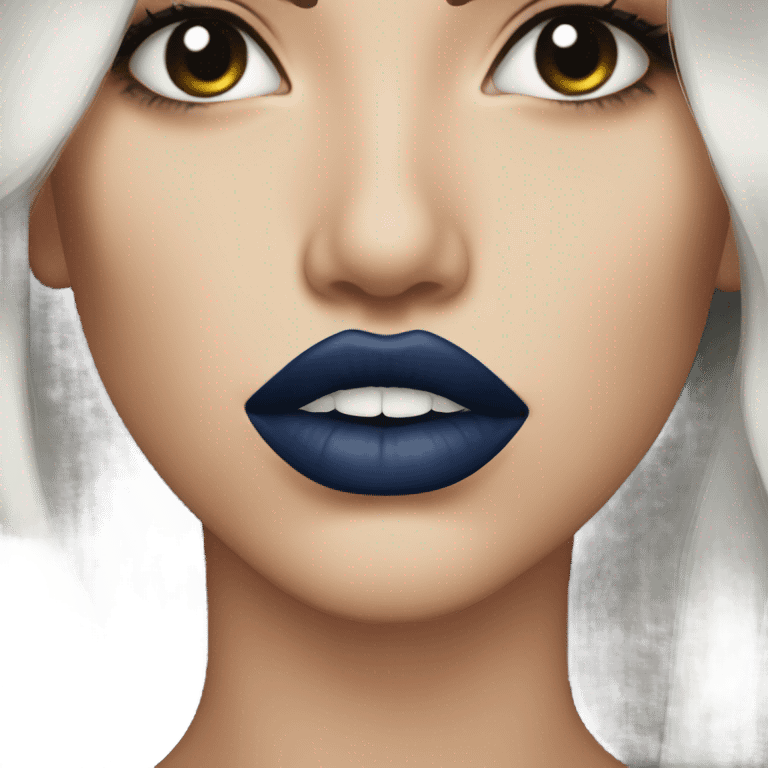 realistic dark blue lips emoji