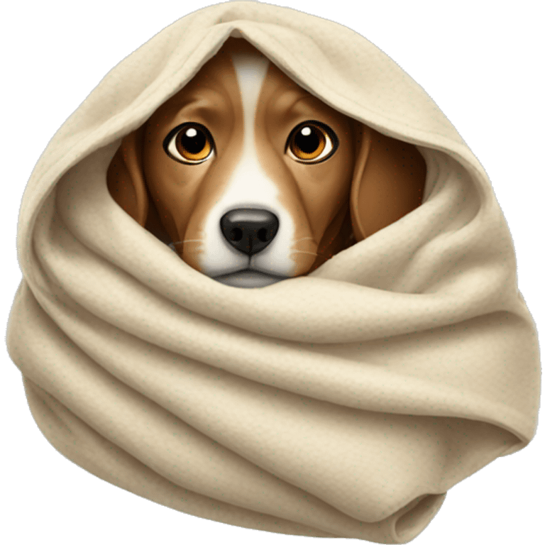 Dog in a blanket emoji