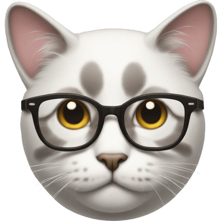 Cat with big glasses emoji