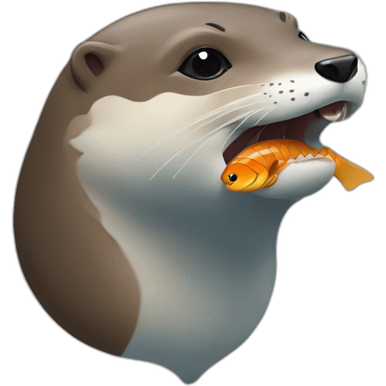 loutre qui mange du poisson emoji