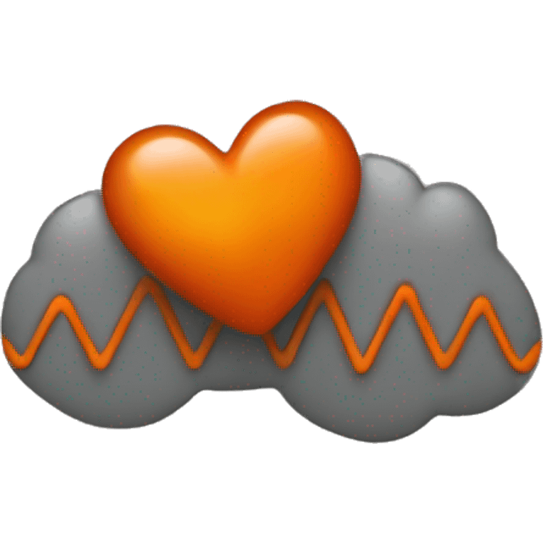 a heartbeat sound in progressive gray to burnt orange color
 emoji