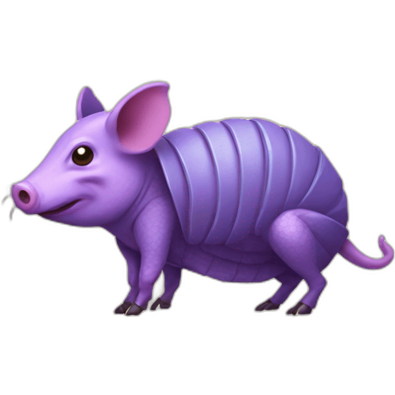 Purple Pig insect armadillo with evil face emoji