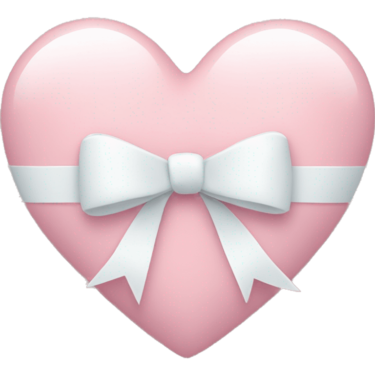 Pastel pink heart with white bow emoji