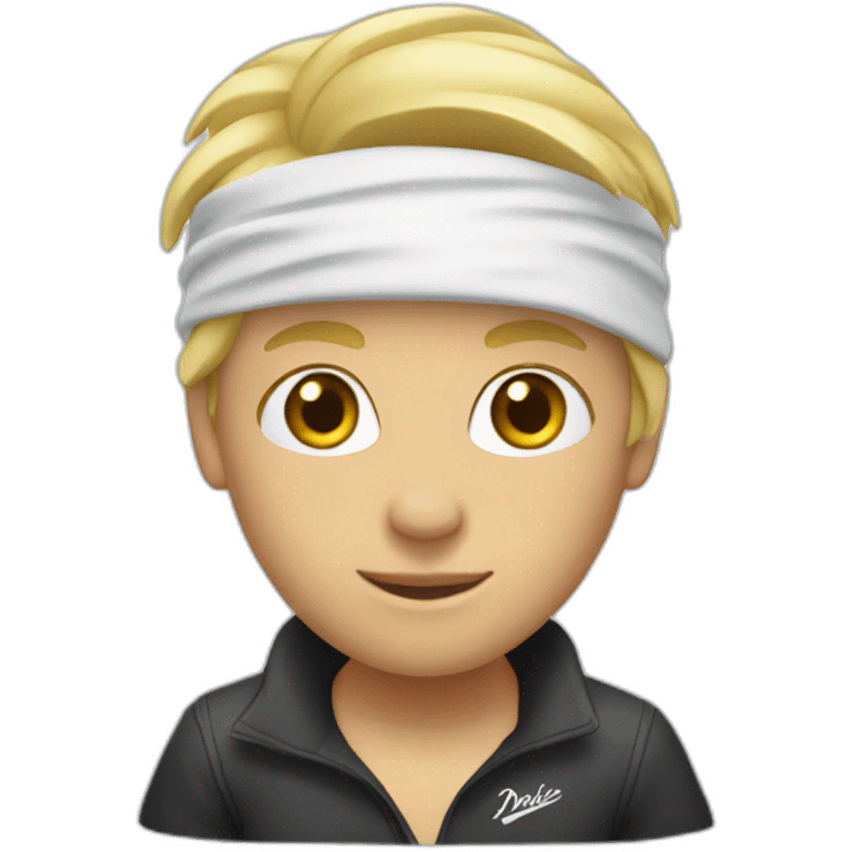 blond surfeur with white bandanna emoji