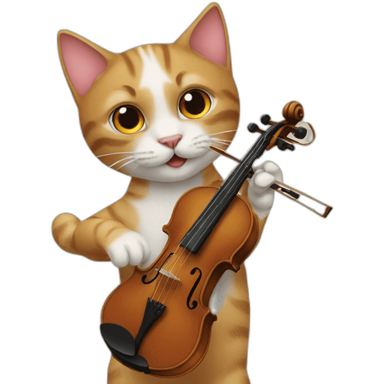 A cat playing violin emoji