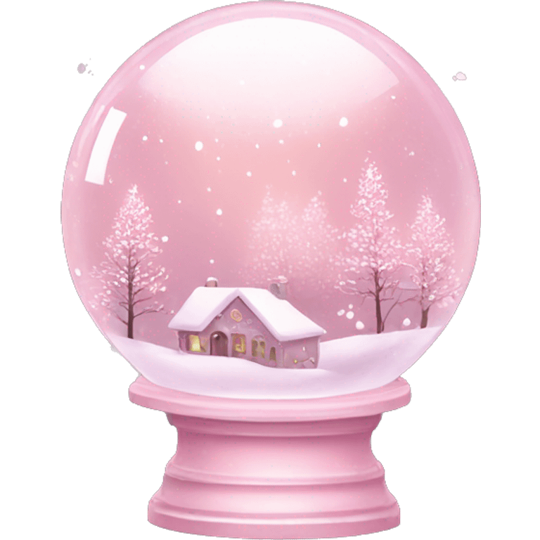 Christmas snow globe aesthetic winter baby pink  emoji