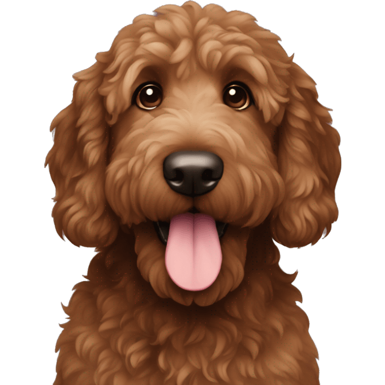 Dark brown Goldendoodle emoji