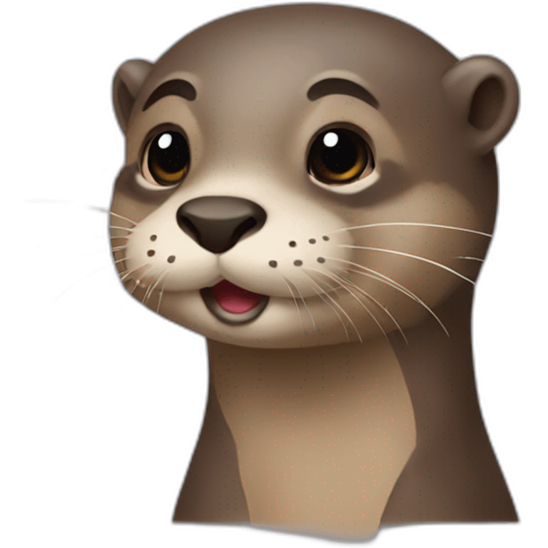 otter with a tattoo emoji