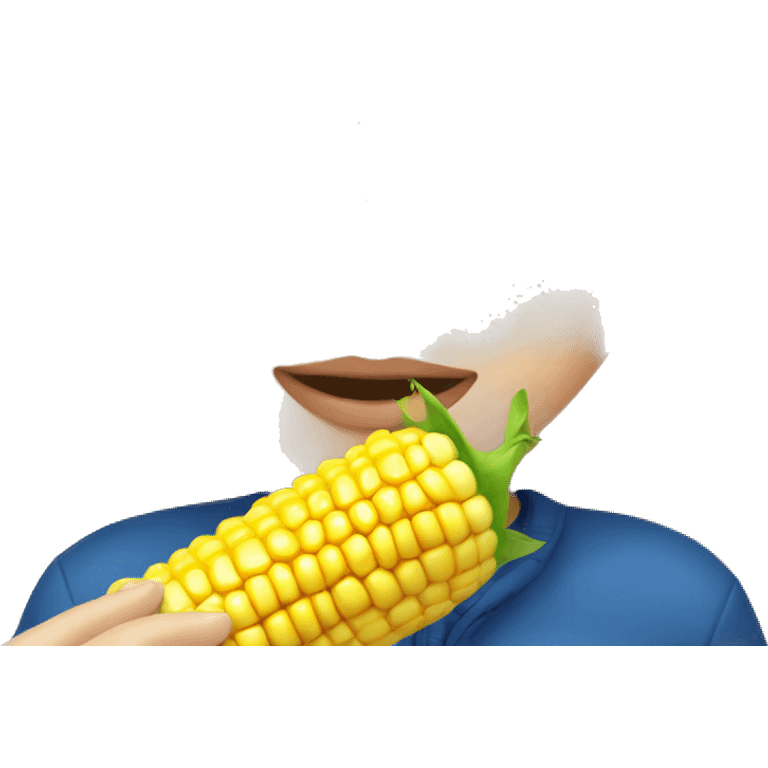 White girl with blonde hair and pretty lashes with blue eyes eating corn on the cob  emoji