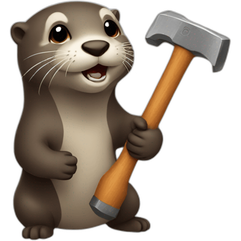 Otter holding a hammer emoji