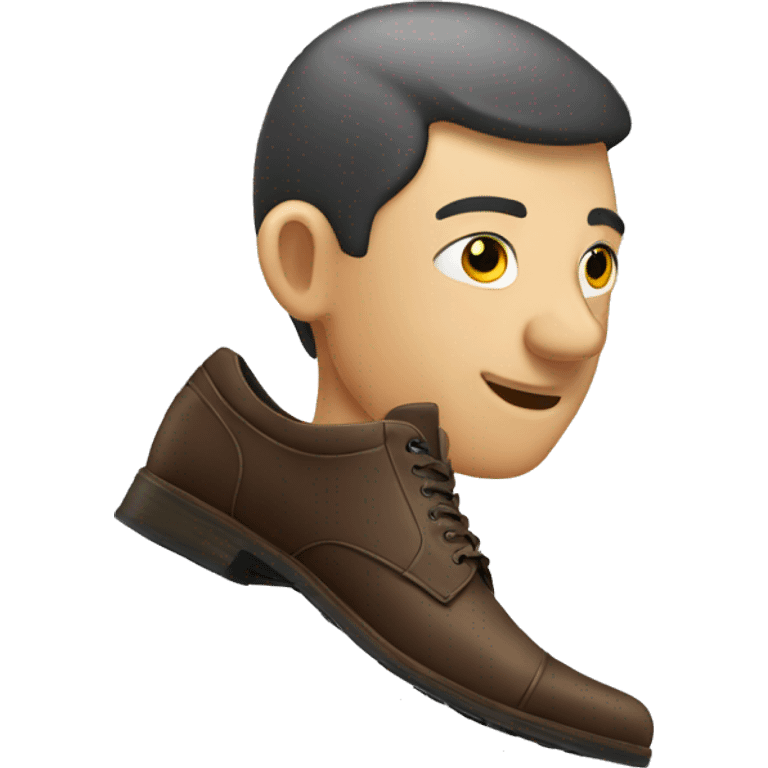 Man balancing a shoe on his nose emoji