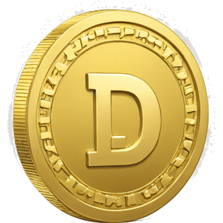 A gold 3D Coin with D written in it emoji