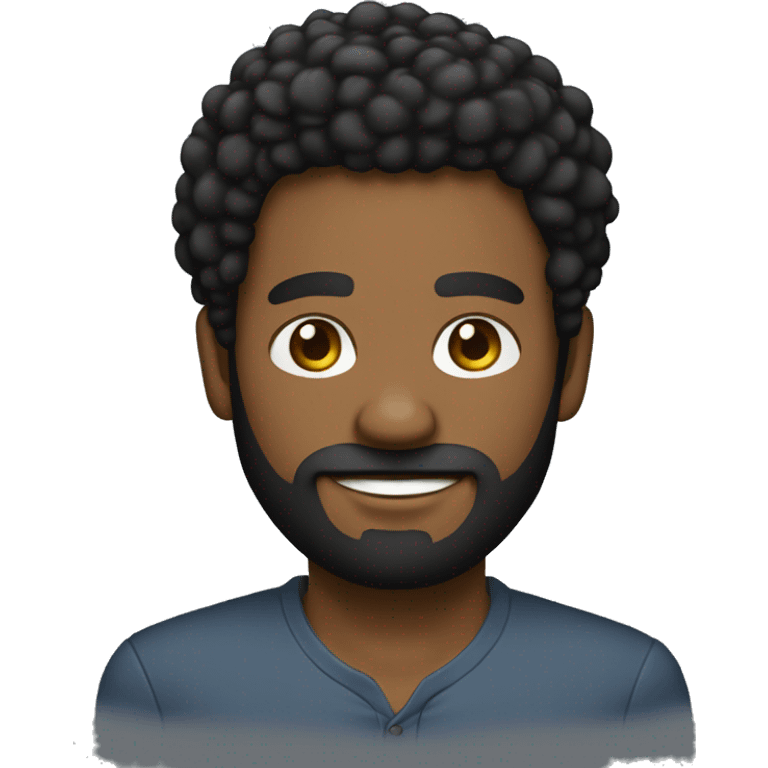 HOMBRE NEGRO PELO AFRO BARBA BAJA Y ROPA  emoji