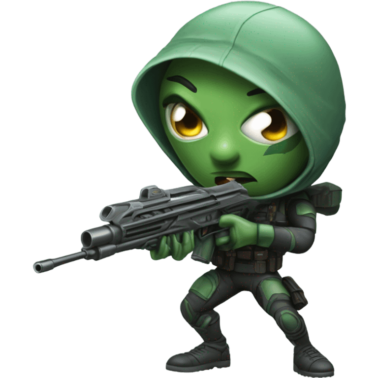 Martian hitman aiming rifle emoji