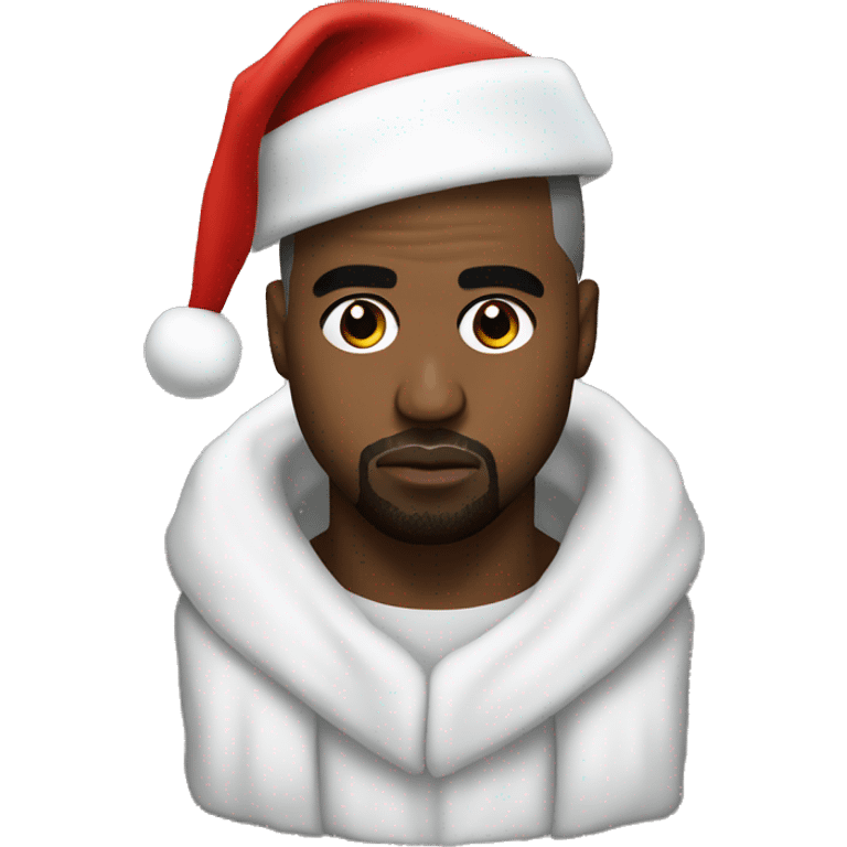 Kanye west wearing a Santa hat  emoji