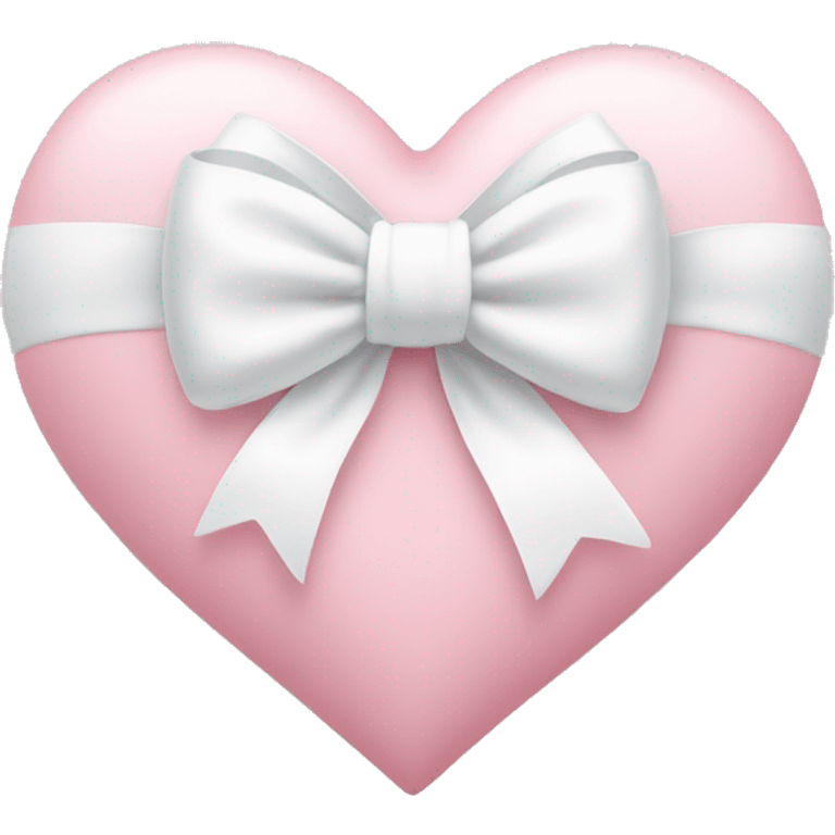 Pastel pink heart with white bow emoji