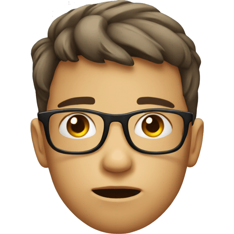 Hipster Kid looking bored emoji