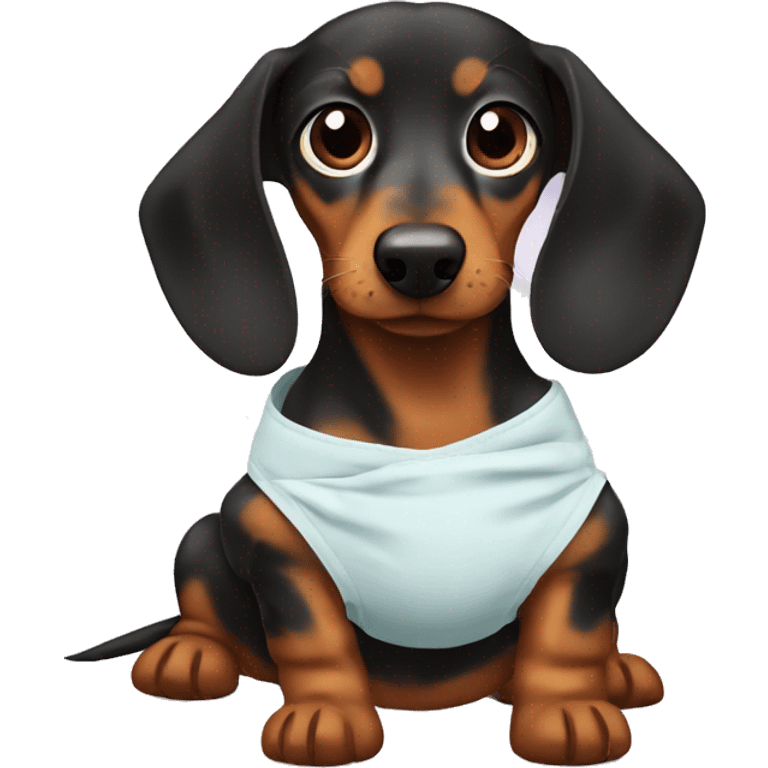 daschund in diaper emoji