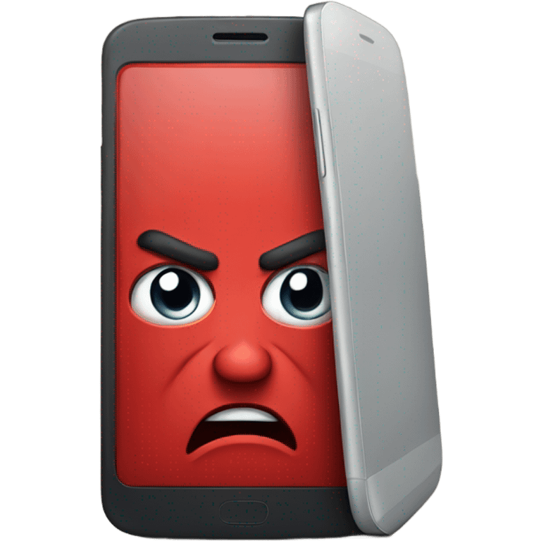 Red smartphone angry  emoji