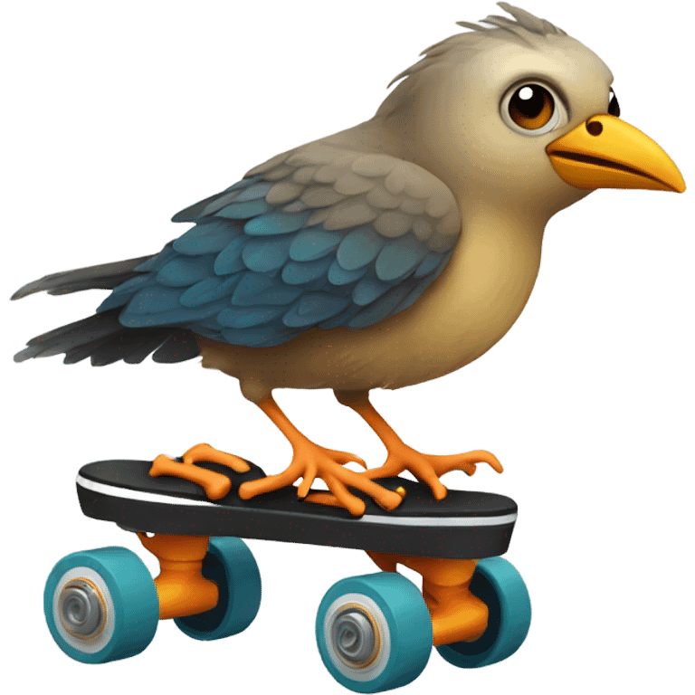 Bird with roller skates  emoji