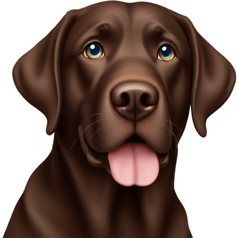 big adult male chocolate lab with blue eyes  emoji