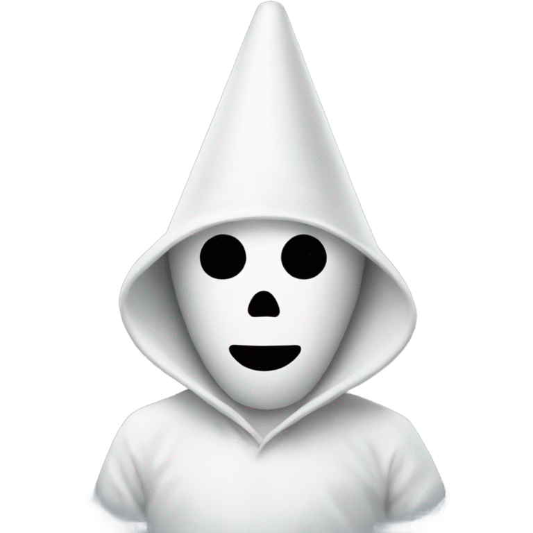 Cone-headed man wearing ghost costume emoji